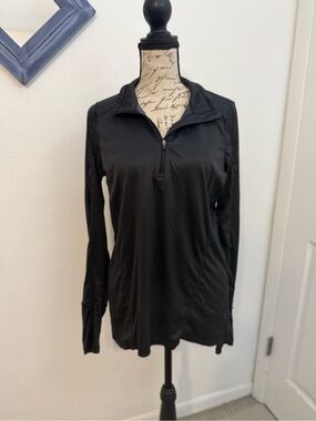 Danskin Black Quarter-Zip Long Sleeve Active Top